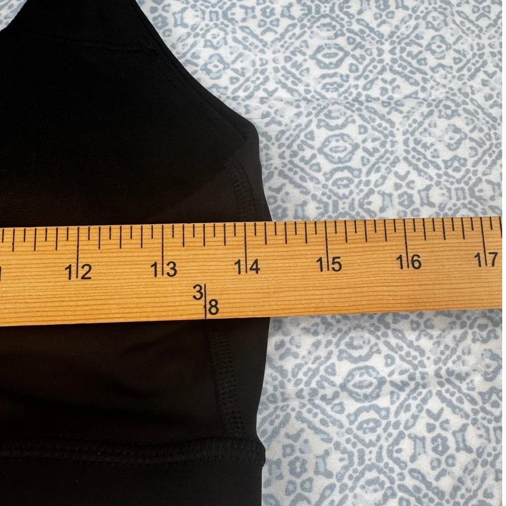 Lululemon Free to Be Bra Black Strappy Back Sports Bra Size 12 Yoga Gym